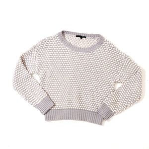 NWOT Adorable gray and white knit sweater
